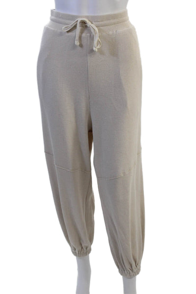 TWENTY MONTREAL Women Jogger Sweatpants Beige Drawstring Size L
