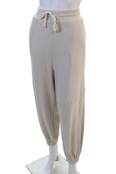 TWENTY MONTREAL Women Jogger Sweatpants Beige Drawstring Size L