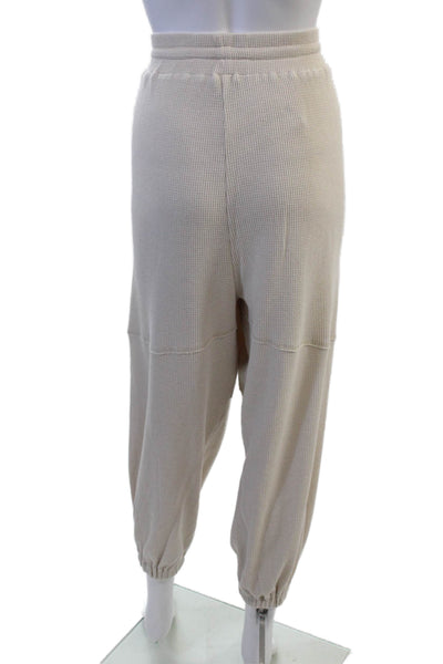 TWENTY MONTREAL Women Jogger Sweatpants Beige Drawstring Size L