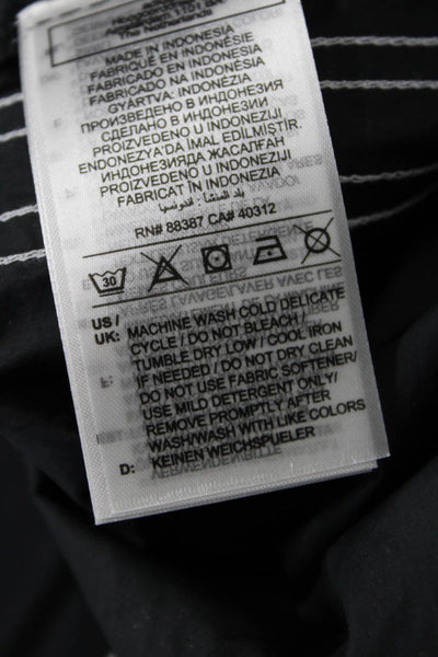 Adidas Unisex Windbreaker Pants Black Drawstring Striped 100% Polyamide Size L