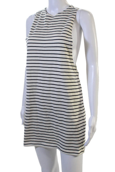 The Frankie Shop Womens White Striped Cotton Tank Dress Short Size M