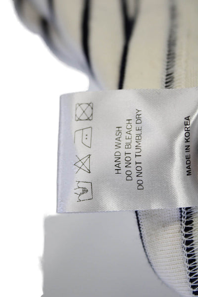 The Frankie Shop Womens White Striped Cotton Tank Dress Short Size M