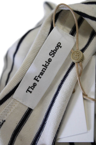 The Frankie Shop Womens White Striped Cotton Tank Dress Short Size M
