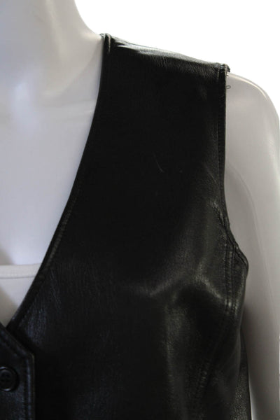 Sunday Best Women Biker Sleeveless Black PU Vest Size 8