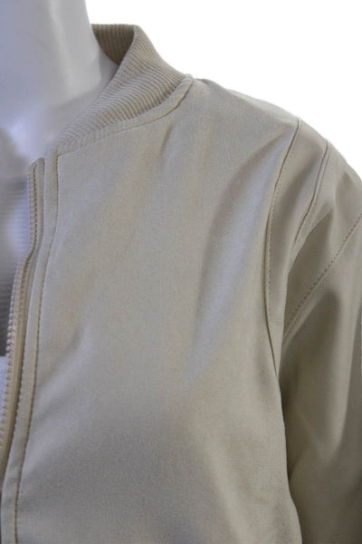 Ring Of Fire Unisex Beige Bomber Jacket Zip Polyester Size L