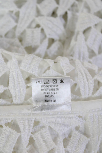 Vita Grace Women Kaftan Maxi Dress White Floral V-Neck Cotton Size M