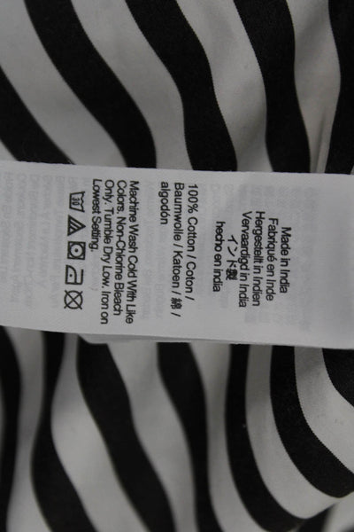 Madewell Womens Striped Collared Button-Up Cotton Top Long Sleeve Size 2XS