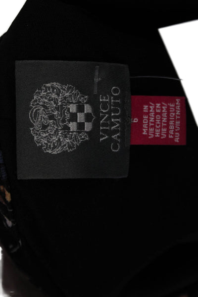 Vince Camuto Womens Shirt Dress Black Paisley V-Neck Long Sleeve Size 6