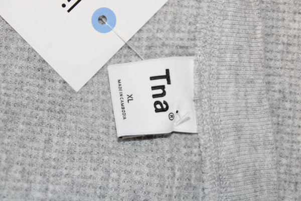 TNA Womens Cropped Long Sleeve Crew Neck Gray Top Size XL