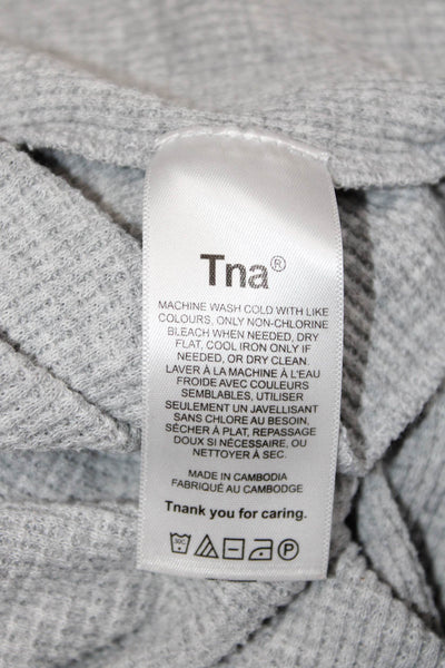 TNA Womens Cropped Long Sleeve Crew Neck Gray Top Size XL