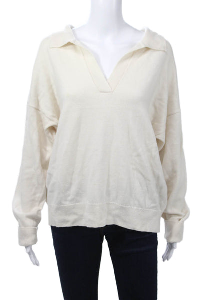 Wilfred Unisex Pullover Sweater V-Neck Merino Wool Beige Size XL