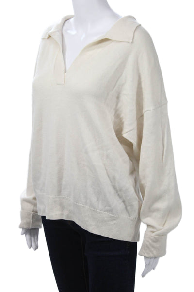 Wilfred Unisex Pullover Sweater V-Neck Merino Wool Beige Size XL