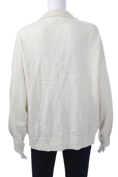Wilfred Unisex Pullover Sweater V-Neck Merino Wool Beige Size XL