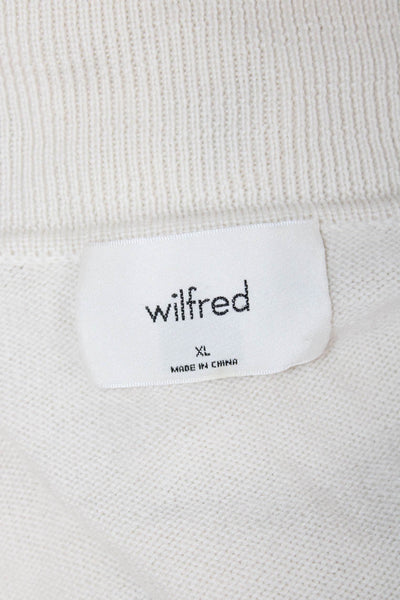 Wilfred Unisex Pullover Sweater V-Neck Merino Wool Beige Size XL