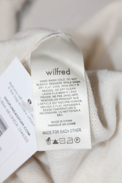 Wilfred Unisex Pullover Sweater V-Neck Merino Wool Beige Size XL