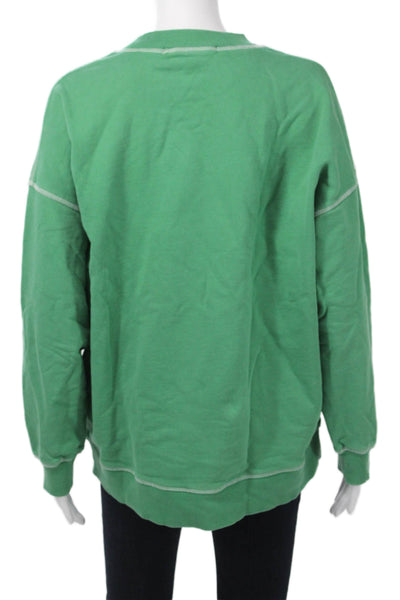Ksubi Unisex Pullover Sweatshirt Green Graphic Bird Crew Neck Size M