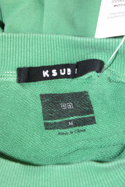 Ksubi Unisex Pullover Sweatshirt Green Graphic Bird Crew Neck Size M