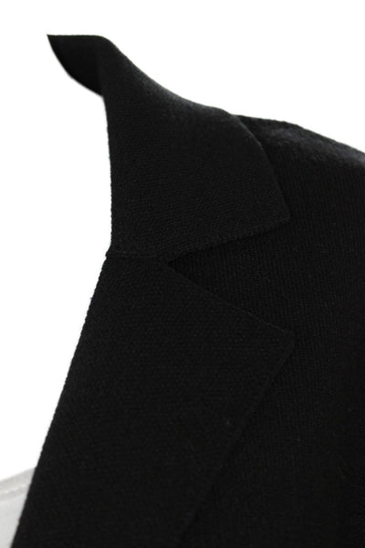 Metric Knits Womens Black Collared Long Sleeve Blazer Size L