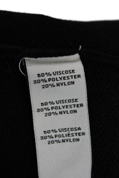 Metric Knits Womens Black Collared Long Sleeve Blazer Size L