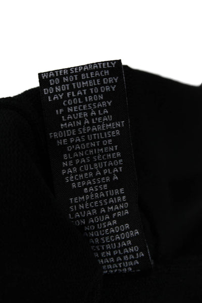 Metric Knits Unisex Cardigan Sweater Black Mock Neck Viscose Nylon Size M
