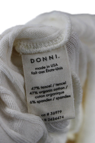 Donni Unisex Cardigan Striped White Crew Neck Button Size M
