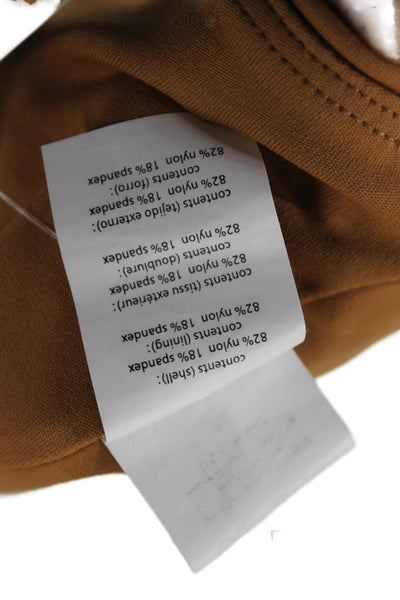 We Wore What Womens Square Neck Stretch Knit Sports Bra Brown Size Large