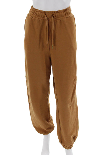 We Wore What Unisex Jogger Sweatpants Brown Drawstring Cotton Size L