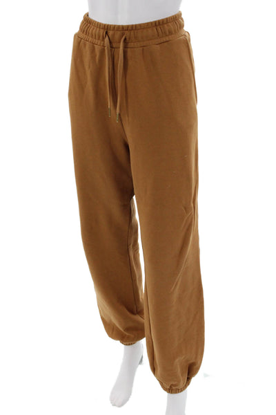 We Wore What Unisex Jogger Sweatpants Brown Drawstring Cotton Size L