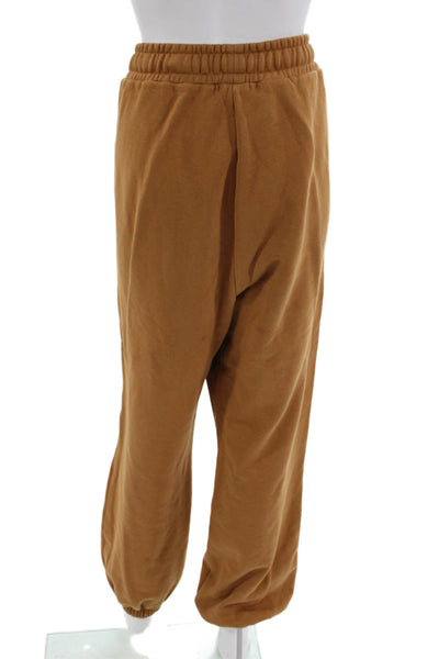 We Wore What Unisex Jogger Sweatpants Brown Drawstring Cotton Size L
