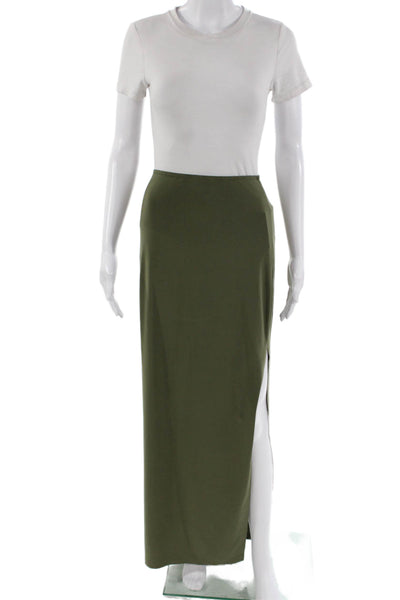 Norma Kamali Women Maxi Skirt Green Size L