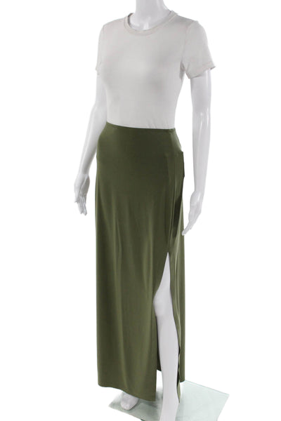 Norma Kamali Women Maxi Skirt Green Size L