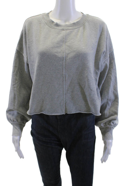 FP Movement Women Pullover Sweatshirt Gray Crew Neck Long Sleeve Size S