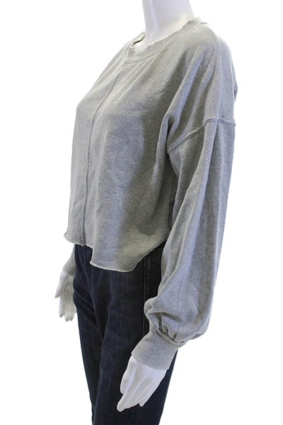 FP Movement Women Pullover Sweatshirt Gray Crew Neck Long Sleeve Size S