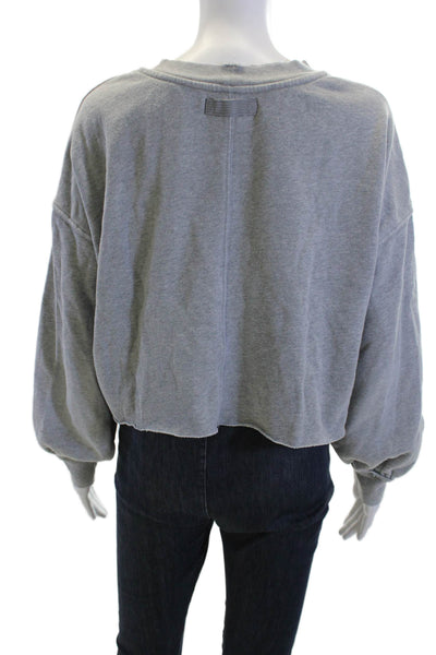 FP Movement Women Pullover Sweatshirt Gray Crew Neck Long Sleeve Size S