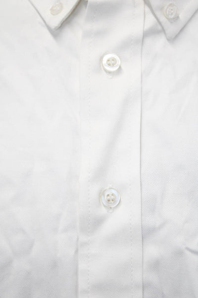 Harriton Mens Cotton Collared Long Sleeve Button-Down Shirt White Size 2XL
