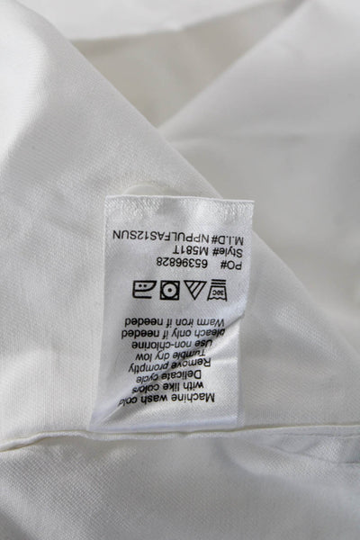 Harriton Mens Cotton Collared Long Sleeve Button-Down Shirt White Size 2XL