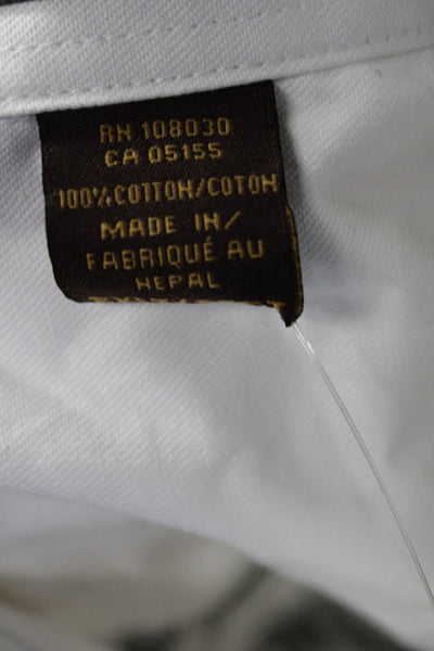 Harriton Mens Cotton Collared Long Sleeve Button-Down Shirt White Size 2XL