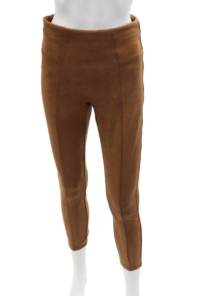 Spanx Women Ankle Cropped Brown Leggings Petite Size M
