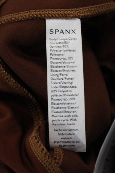 Spanx Women Ankle Cropped Brown Leggings Petite Size M