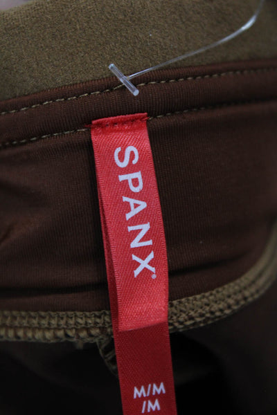 Spanx Women Ankle Cropped Brown Leggings Petite Size M