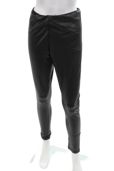 Aqua Women Ankle Jeggings Biker Black 100% Polyurethane Size M