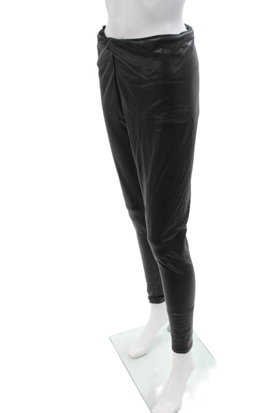 Aqua Women Ankle Jeggings Biker Black 100% Polyurethane Size M