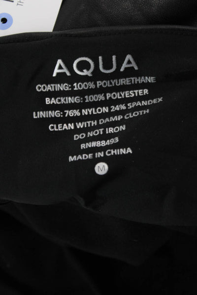 Aqua Women Ankle Jeggings Biker Black 100% Polyurethane Size M