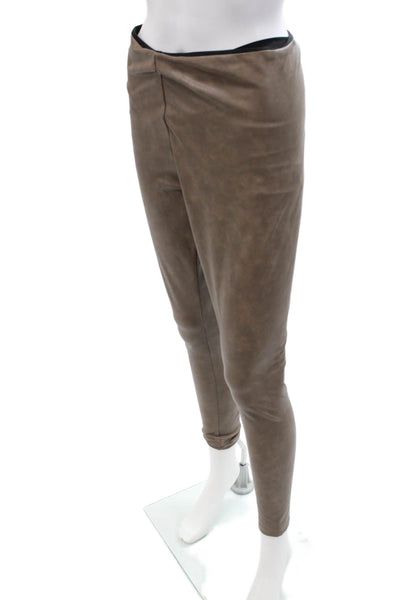 Aqua Womens Ankle Jeggings Biker Brown Polyurethane Size M