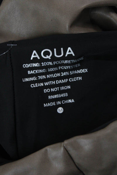Aqua Womens Ankle Jeggings Biker Brown Polyurethane Size M