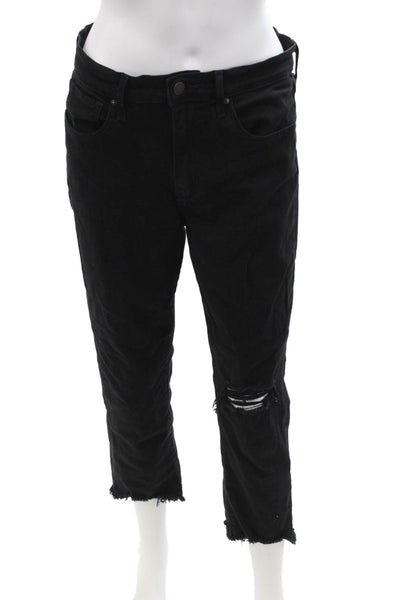 Levis Womens Boyfriend Cropped Jeans Black Mid Rise 25 Inseam Size 30