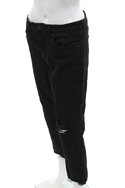 Levis Womens Boyfriend Cropped Jeans Black Mid Rise 25 Inseam Size 30
