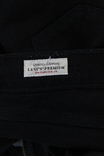 Levis Womens Boyfriend Cropped Jeans Black Mid Rise 25 Inseam Size 30