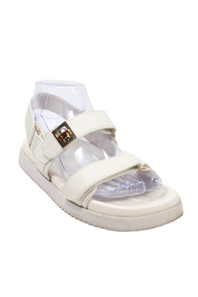 Steve Madden Womens Leather Slingback Sandals White Size 6M
