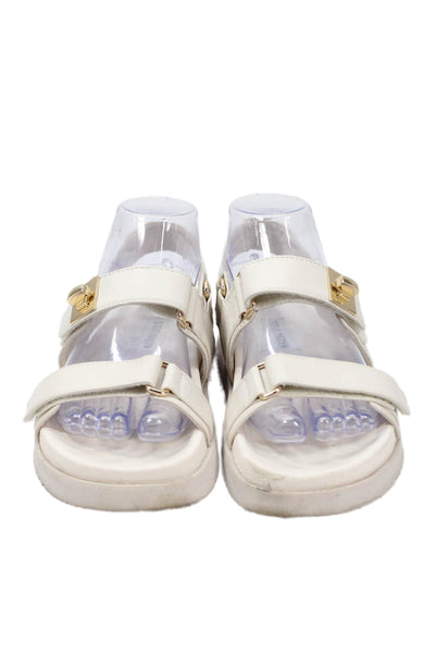 Steve Madden Womens Leather Slingback Sandals White Size 6M